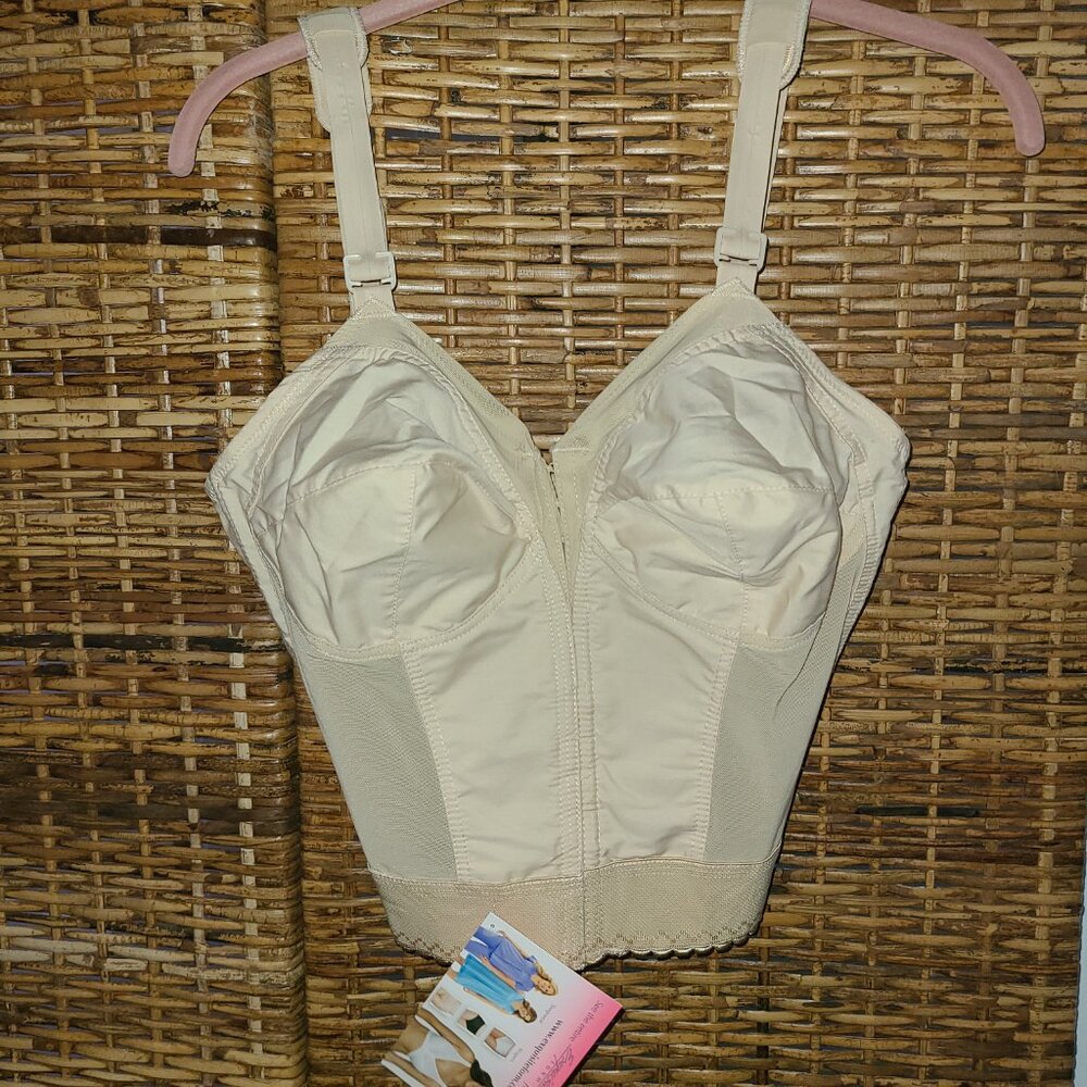 NWT Exquisite Form Women's Longline Front Closing Posture Bra 5107530 Sz 36C